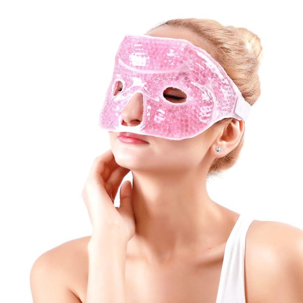 Ansigts-/øjen-ismaske til kvinder og mænd, opvarmet varm kølende genanvendelig gel