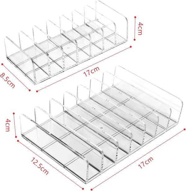 Palett Organizer, 2-pack Kosmetisk Palett Organizer med 7 Fack