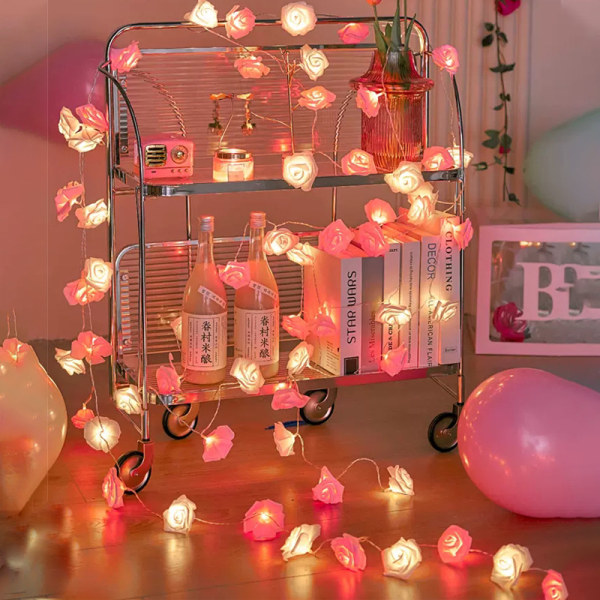 LED-ruusuköynnösvalot, 6 m 40 LED USB-koristevalot syntymäpäiville