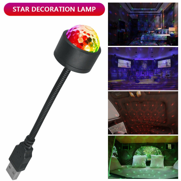 USB Stjärnprojektor Nattlampa 4 Färger Stjärnlampa för biltak