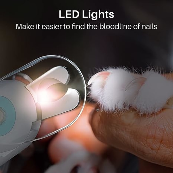 1 STK Yocare negleklipper for hunder og katter med LED-lys, negleklipp til kjæledyr