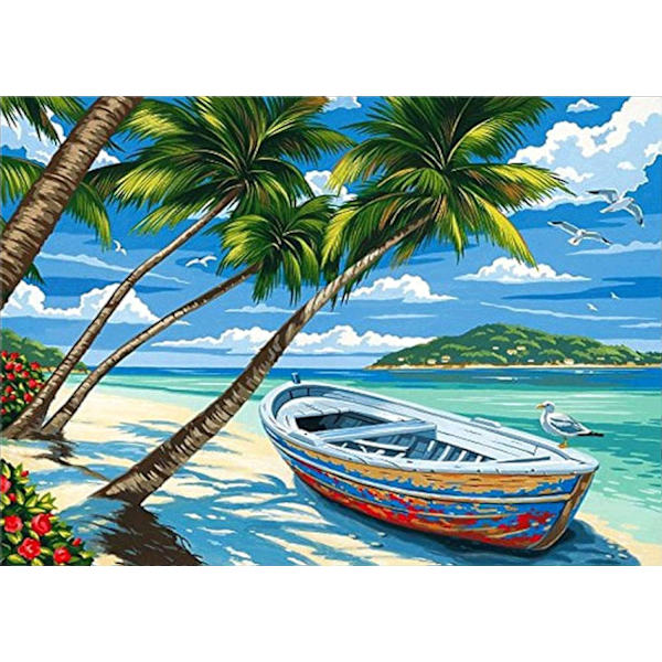 5D Diamantmålning efter nummer-kit för vuxna strand, 12x16 tum, Co