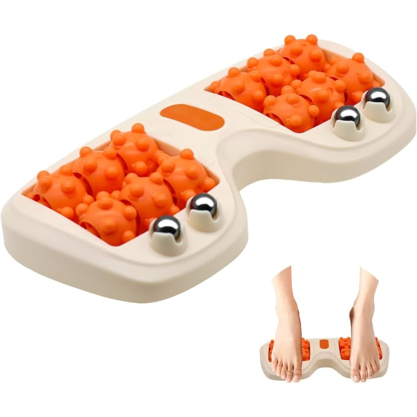 Fodmassagerulle, letvægtsfodmassager til smertelindring og afslapning, fodmassager fremmer blodcirkulationen, reducerer stress, massagerulle er velegnet til hjem og kontor, orange