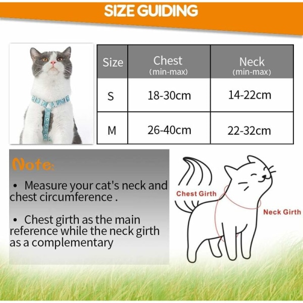 Cat Harness Leash Adjustable Harness and 145CM Rope Leash for Cat