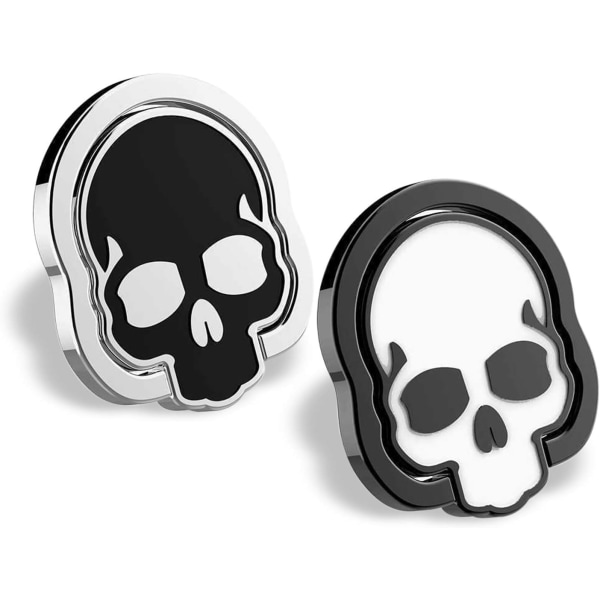 Mobiltelefon Skull Ring Grip, 2-pak 360° justerbare ringholdere