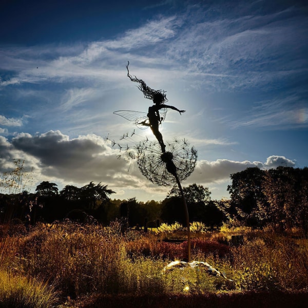 Fairy Garden Sculptures Stake Fairies And Dandelions Dance Togeth