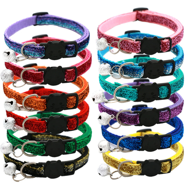 Set of 12 PCS Cat Collars, Adjustable Length 19-32cm Kitten Colla