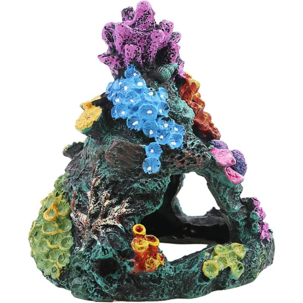 Dekorerad 6 tums korall fisktank akvarium harts dekorerad grotta fo