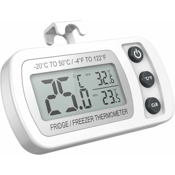 Kylskåpstermometer LCD-skärm Digital vattentät frystermometer