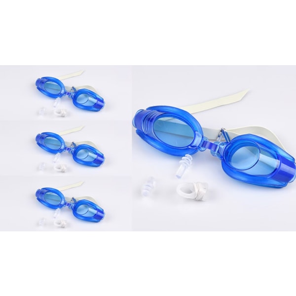 4 pakke svømmebriller Swim Justerbare svømmebriller med nese Cl