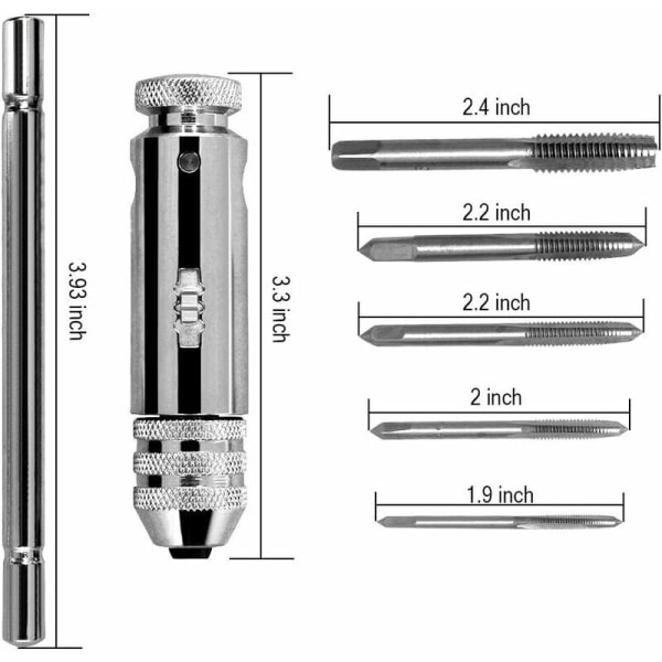 1 Piece T-Handle Ratchet Socket Wrench Adjustable One-Handed Ratc