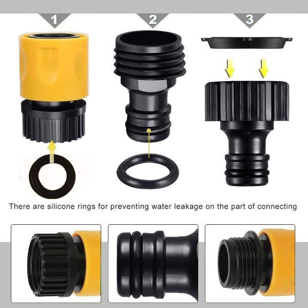 20-pakke hageslangekobling, hageslangekranadapter, Y-slange