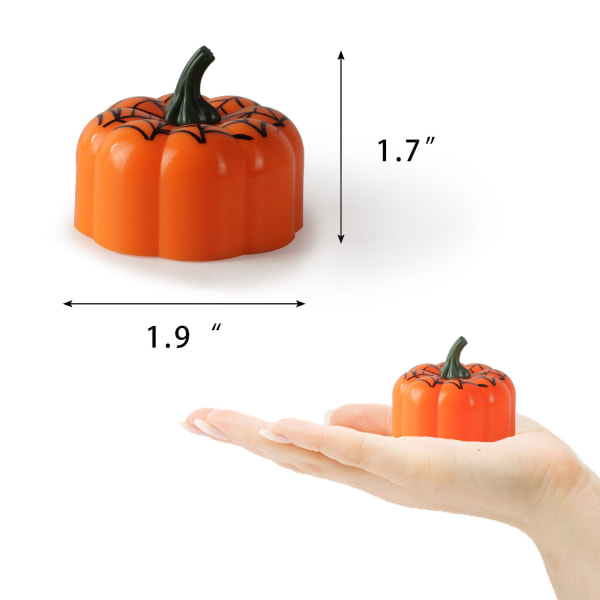 12 Halloween dekoration rekvisita LED atmosfär layout simulering elektroniska ljus lysande pumpa lampor tryckta spindelnät