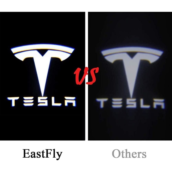 Tesla Model 3/S/X/Y Puddle Lights Car Logo Projektor Dør Courtes