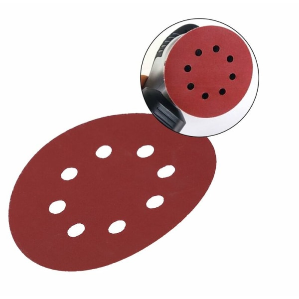 10 st 5 tum 8 hål slippapper krok och ögla slippapper