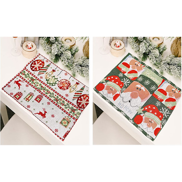 2 Pcs Christmas Table Mat, Christmas Placemat, Placemat Cute Christmas Plac