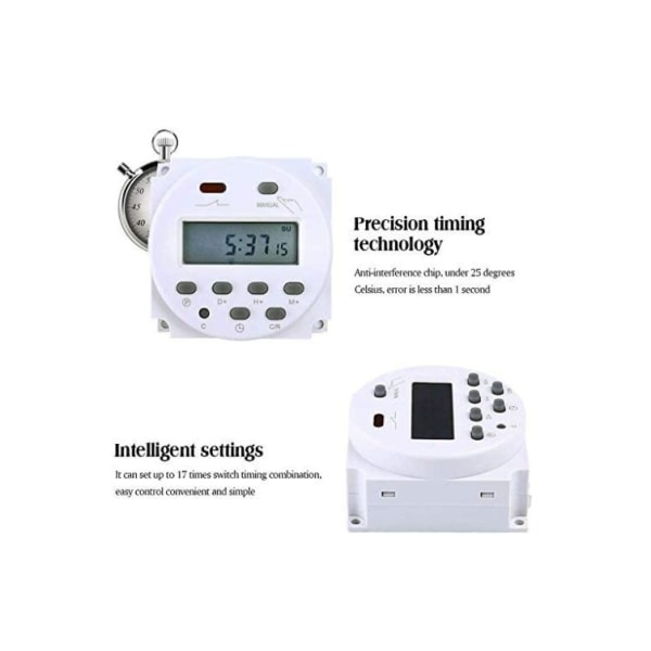Elektronisk timer 16A program Program LCD-display 60x60x32mm