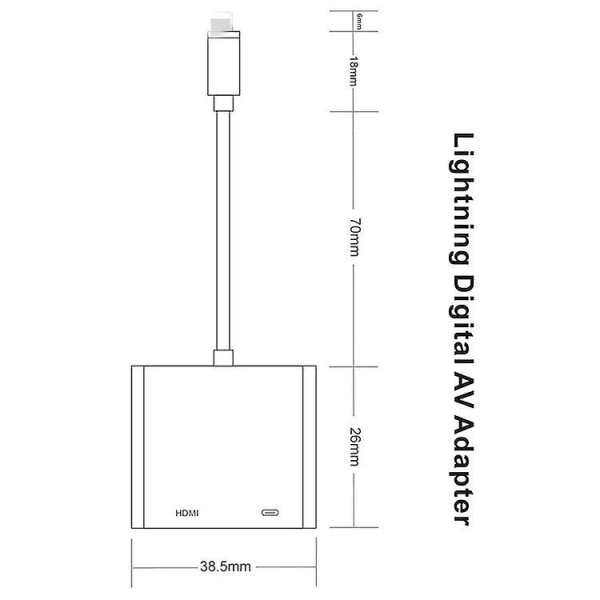 Lightning-HDMI-digitaalitelevisio-AV-sovitinkaapeli Apple Iphone IP:lle