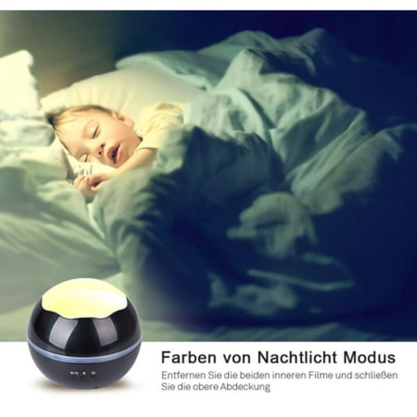 Stjärnhimmel LED-projektor, Baby Nattljus, Ocean World 2 i 1 Pr