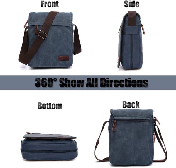 Herre skuldertasker, Canvas Crossbody tasker, 13,3 tommer Laptop tasker, Messenger