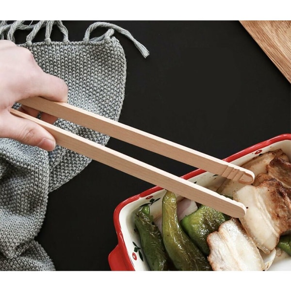 Ristet brød tang Ristet brød tang Bambus køkkentang til toastere Chopsticks 18cm
