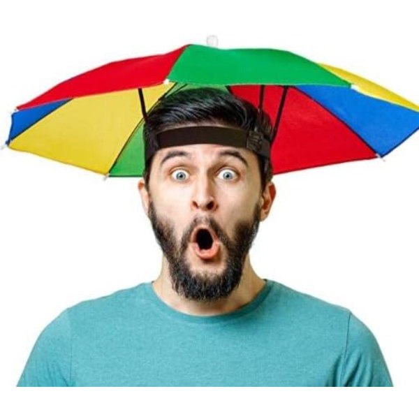 Huvud Paraply Cap Solskydd Anti-UV Nyhet Vuxna Barn Hat Fes