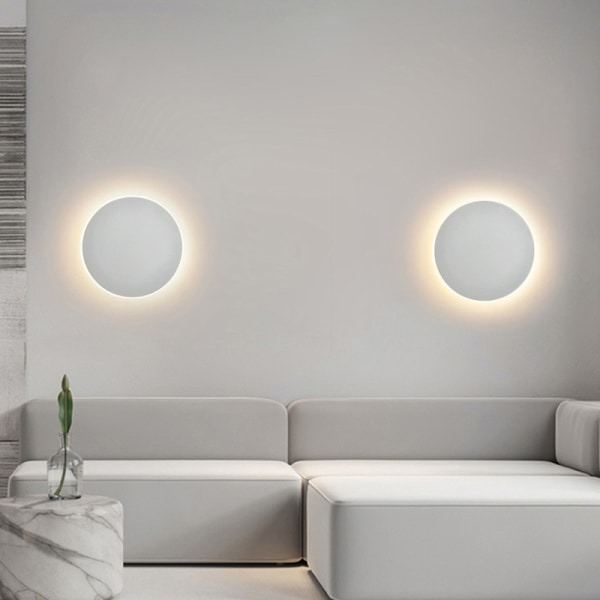 Rund LED væglampe moderne touch switch stue soveværelse indretning