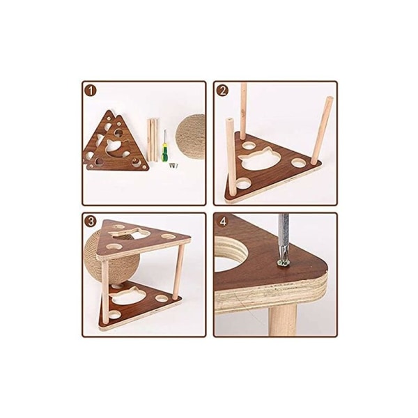 Kattleksak Skrapstolpe Cat Scratch Matta Träbas Cat Scratchi