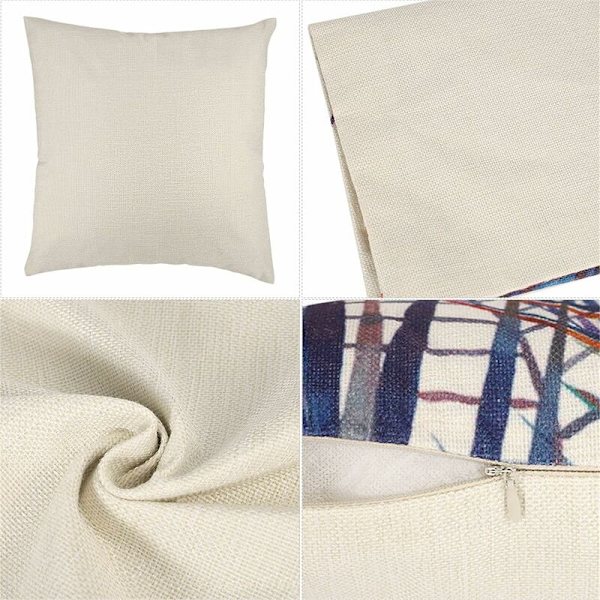 Set med 4 utomhuskuddfodral, 45x45cm Vattentät Soffa Linne Pi