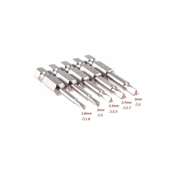 5PCS Triangulär huvud magnetisk skruvmejsel bits set S2 stål 1.8mm