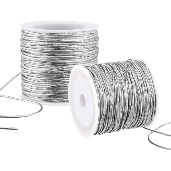 2 ruller metalliske elastiske ledninger Stretch Cord Ribbon Metallic Tinse