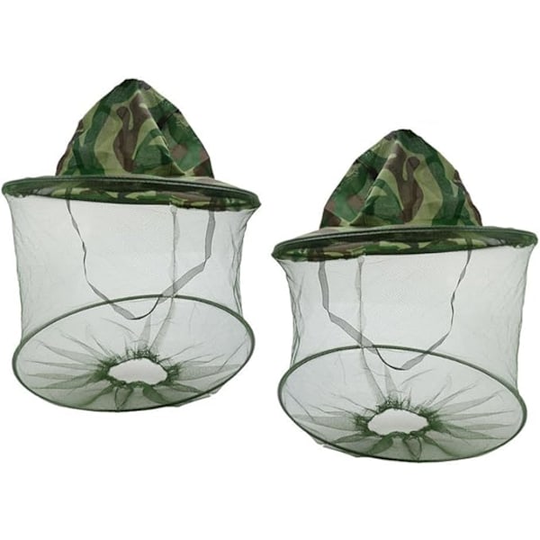 2 stk. Camouflage Biavl Hat med Hoved Mesh Mesh Beskyttelse Udendørs F