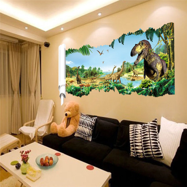 3D Jungle Dinosaur Wall Stickers Vardagsrum Sovrum Barn R