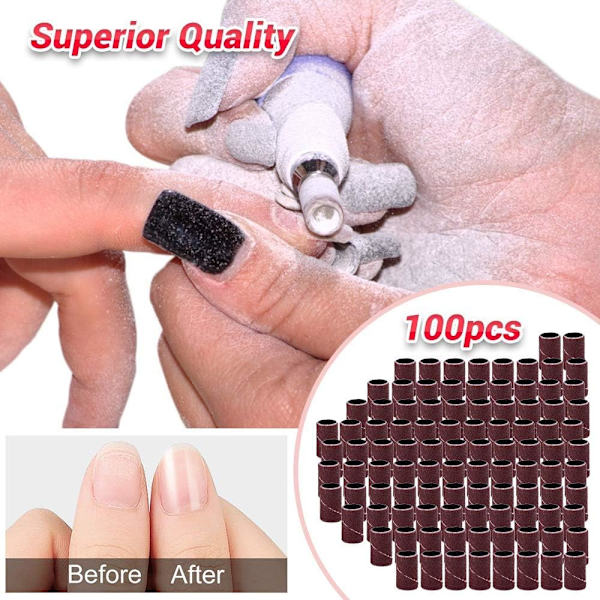100× Högkvalitativa hylsbits för nagelpolering och tillbakaskjutning av nagelband