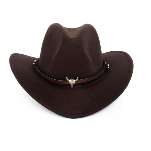 Länsi Cowboy Top Hat Ruskea Huopa