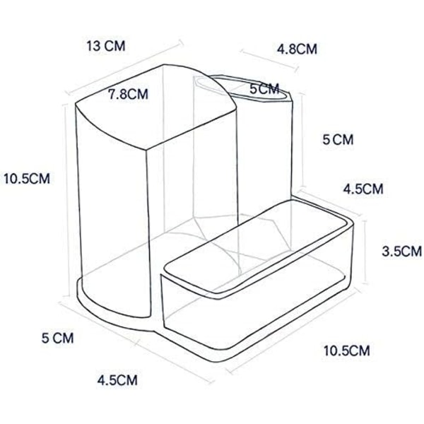 Akryl kontorrekvisita arrangørholder, 3 roms skrivebordskurv