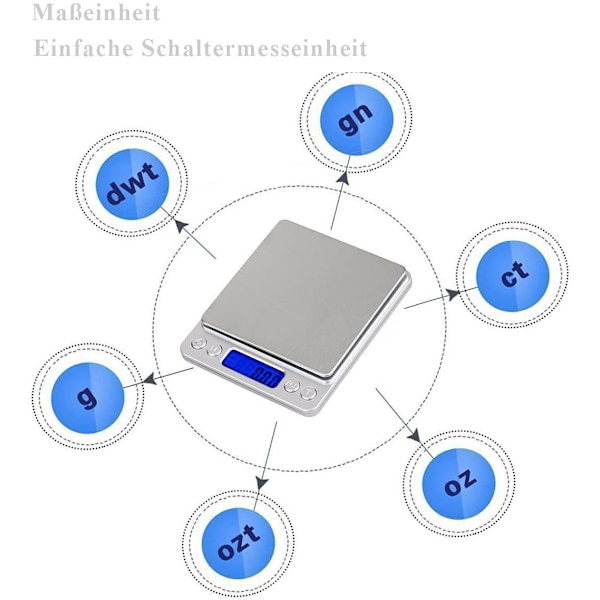 Digitalvågar, 500 * 0,01 g Fickdigitalvågar, Precision Digi