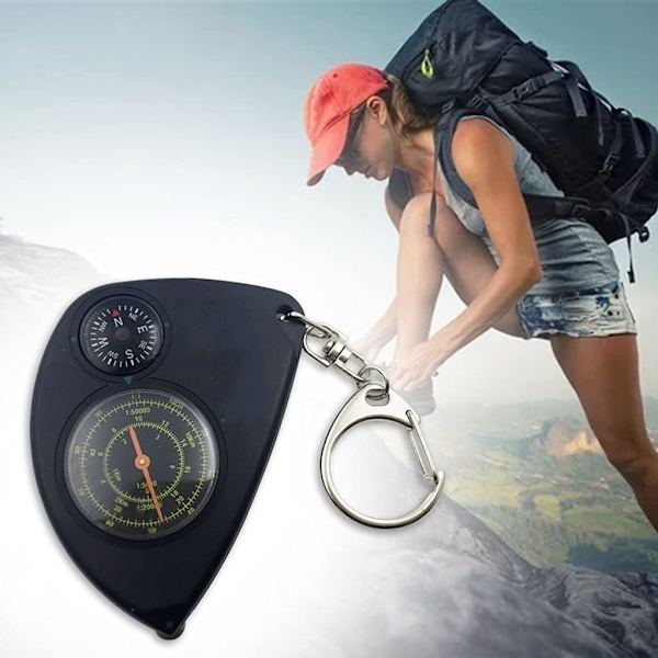Kartmätare Utomhus Camping Nyckelring Curvimeter Multifunktionell