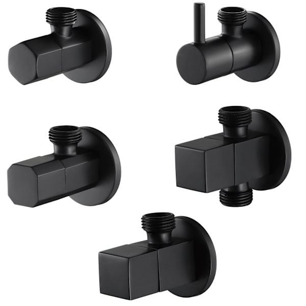1/2\" x 1/2\" BSP Svart Pulverlackerad Mässingskeramik Vatten Vinklad Mo