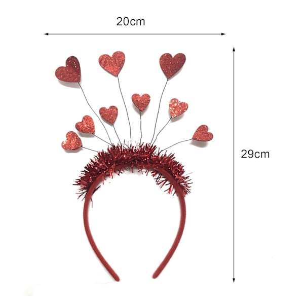 2 stk. Hjertehodebånd, søte røde hjerteformede hårbånd, hjertehodebånd