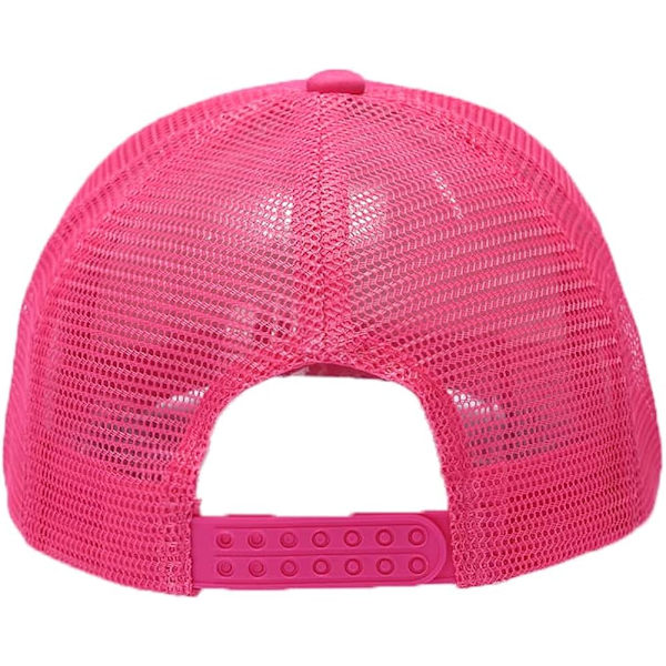 Fashion Smiley Sequin Print Neon High Crown Foam Mesh Back Trucker Cap - Un