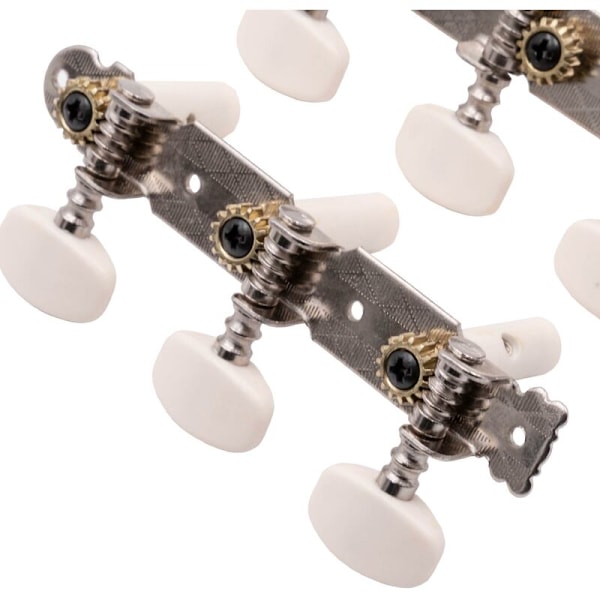 Stämstavar, Stämskruvar 3R3L för Gitarr, Klassisk Gitarr - Borrhål, 10mm, Silver/Elfenben
