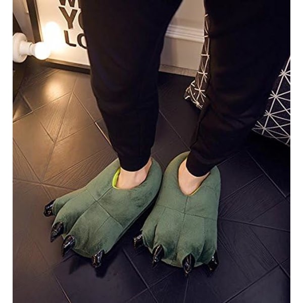 Unisex Paw Shoes plysch dinosaurieklo tofflor vinter varma hem fuzzy Monste