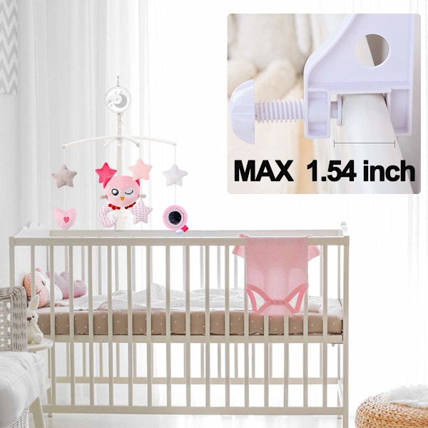 Baby Musical Crib Mobile med hängande roterande plysch rosa uggla penna