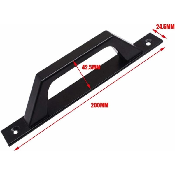 Lådhandtag, skjutbart ladugårdshandtag i aluminiumlegering, 2 st svart