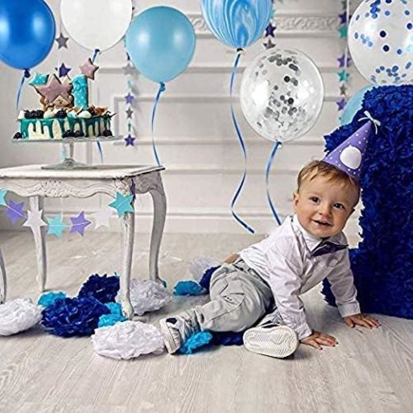 60 st Konfetti Latexballonger i kunglig blått 12 tum Blå Babyblå