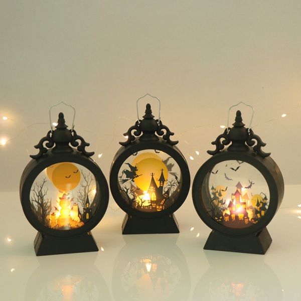 1-pack Halloween-dekorationer Vindlampa Ornament LED Elektronisk Ca