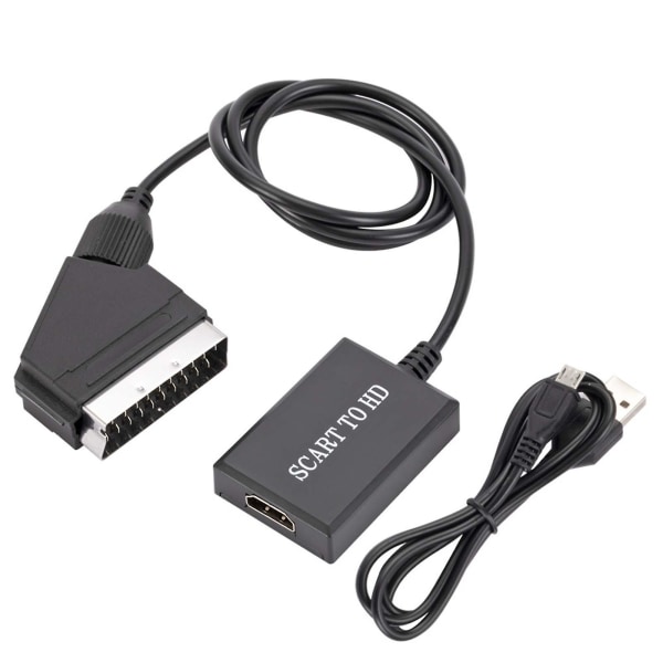 Adapter HDMI-kompatibel til Scart-konverter 1080p Hd Video Musik A