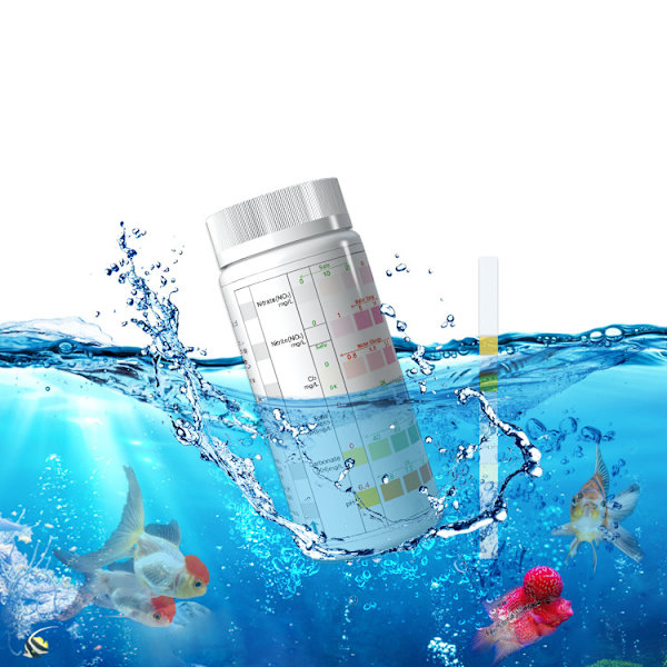 100-pack 6-i-1 akvarietest-remsor, PH-test nitrit nitrat klor