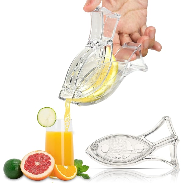 Sæt med 2 transparente citronpressere i akryl i form af en fi